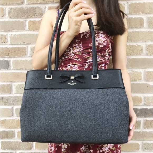 Gaby’sBags👜💕NWT Kate Spade Large Tote felt Bow - Picture 7 of 8